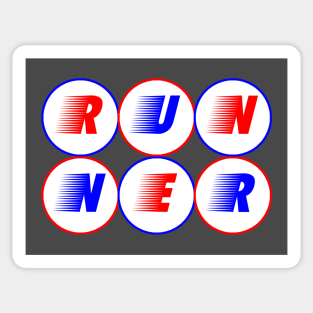 USA Runner - Stacked Letters Sticker